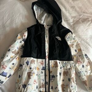 Camping Print Hooded Rain Jacket